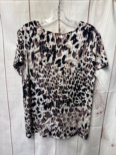 Ellen Tracy Women's Size L Brown Short Sleeve Top