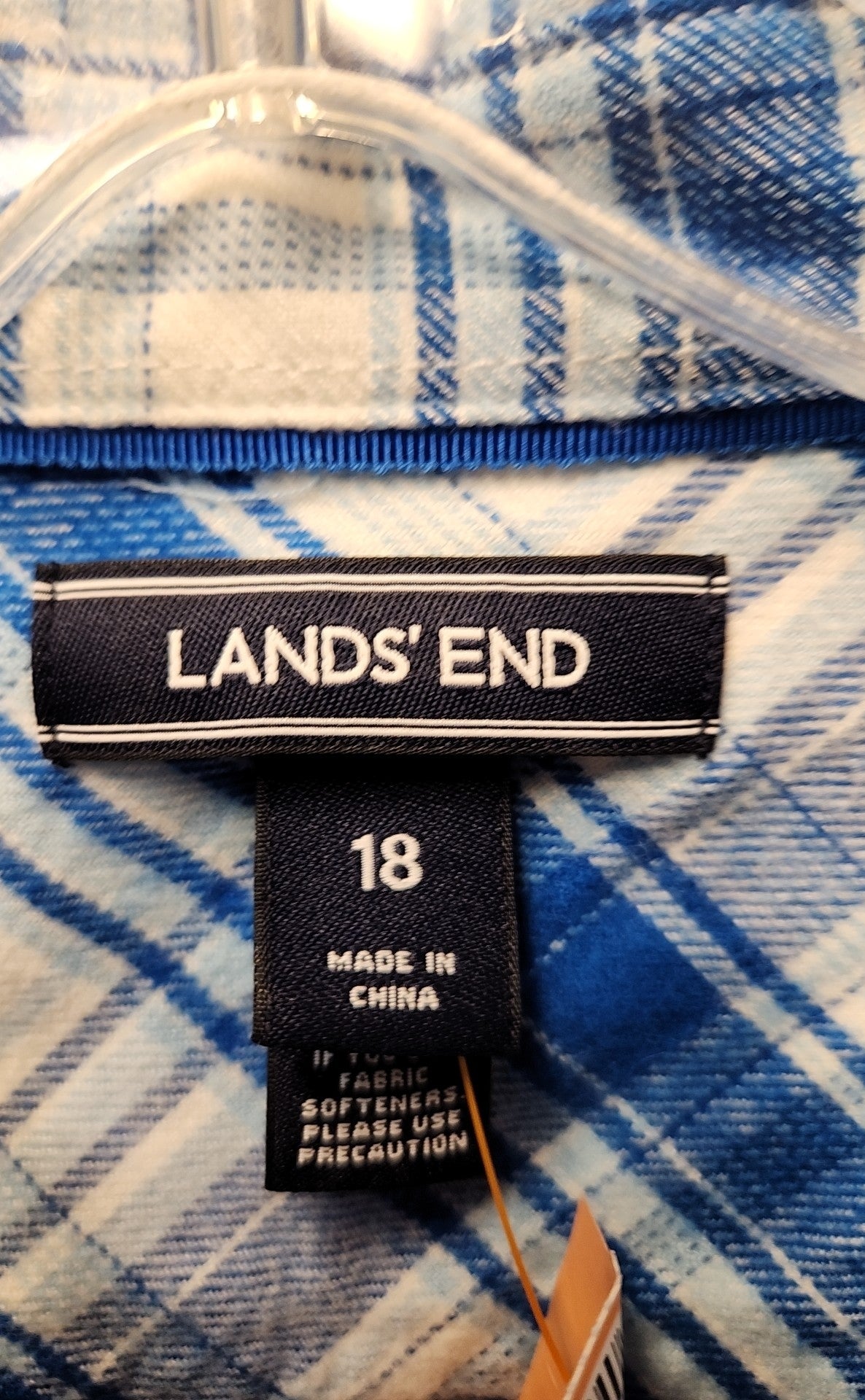 Lands End Women's Size 18 Blue Long Sleeve Top
