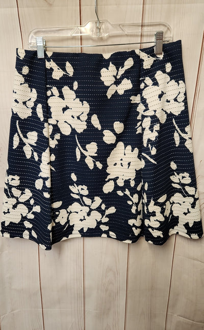 Reneec. Women's Size L Navy Floral Skirt