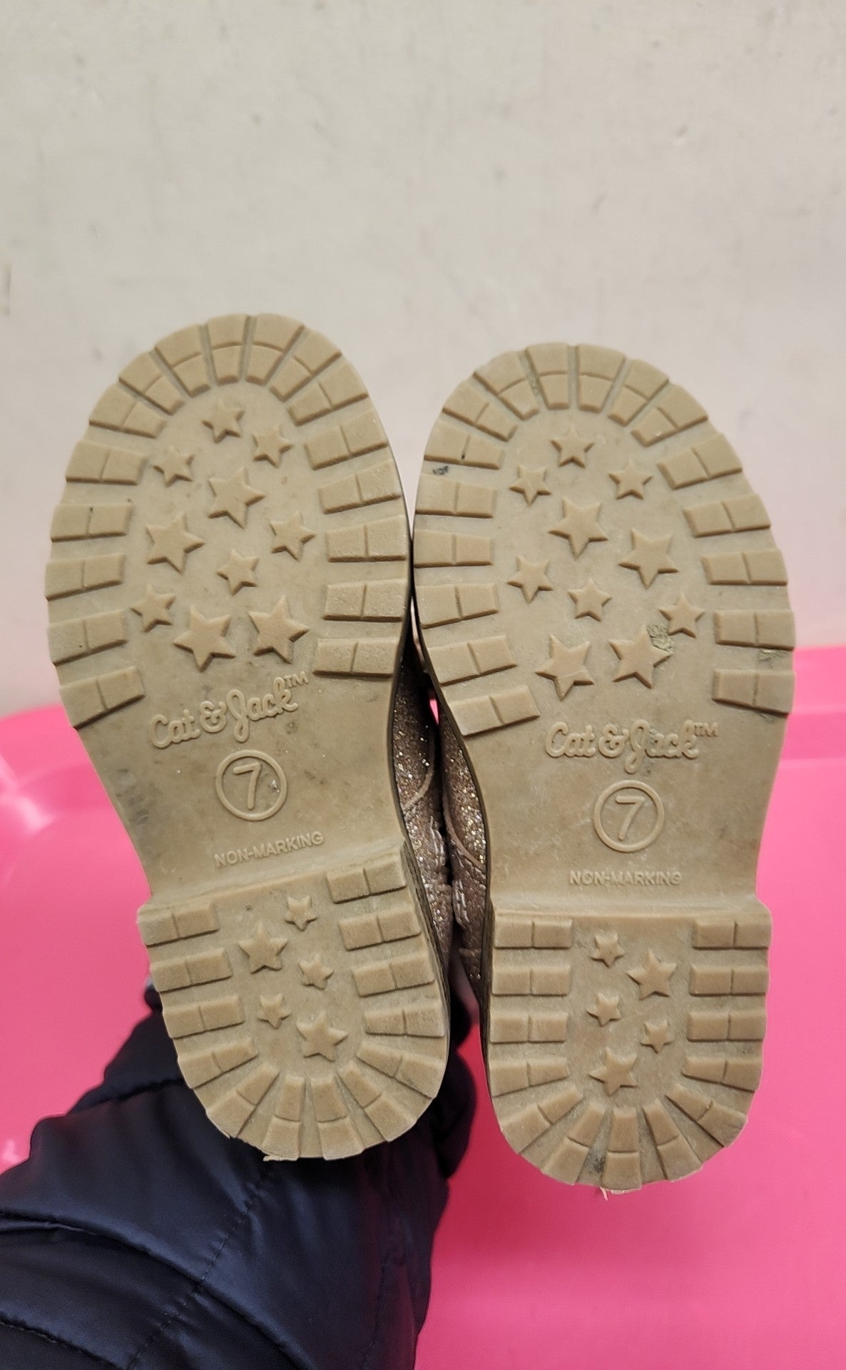 Cat & Jack Girl's Size 7 Gold Boots
