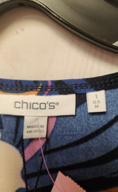 NWT Chico's Women's Size 1 = US M Blue Floral Dress