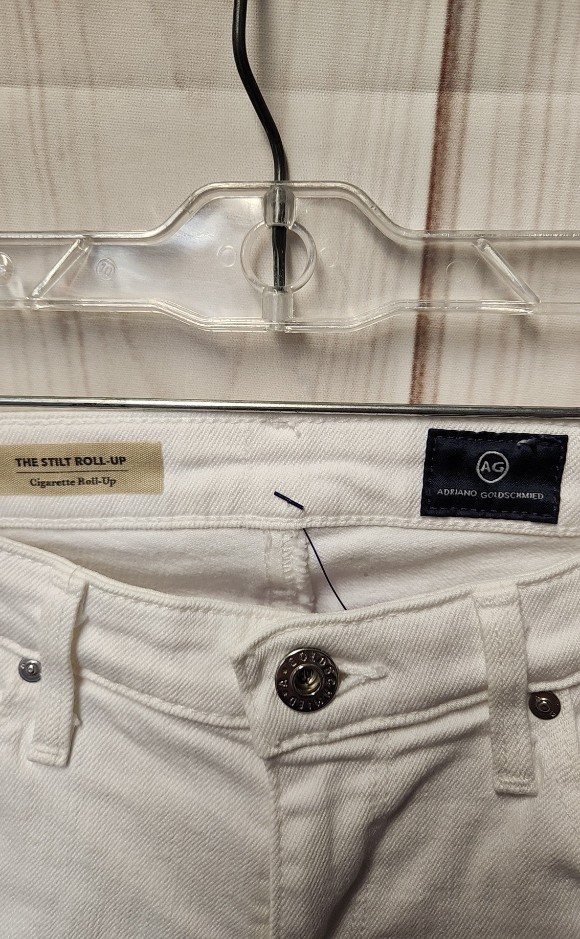 AG Adriano Goldschmied Women's Size 26 (1-2) White Jeans The Stilt Roll-up