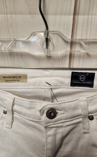 AG Adriano Goldschmied Women's Size 26 (1-2) White Jeans The Stilt Roll-up