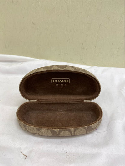 Coach Brown Clam Shell Eyeglass Case