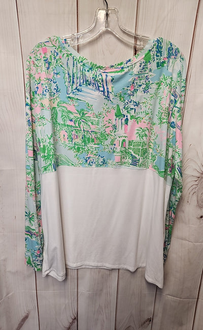 Lilly Pulitzer Women's Size XXL Green Print 3/4 Sleeve Top