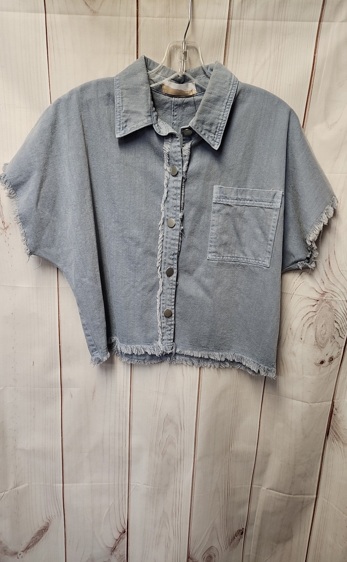 North End Wear Women's Size S Blue Denim Short Sleeve Top