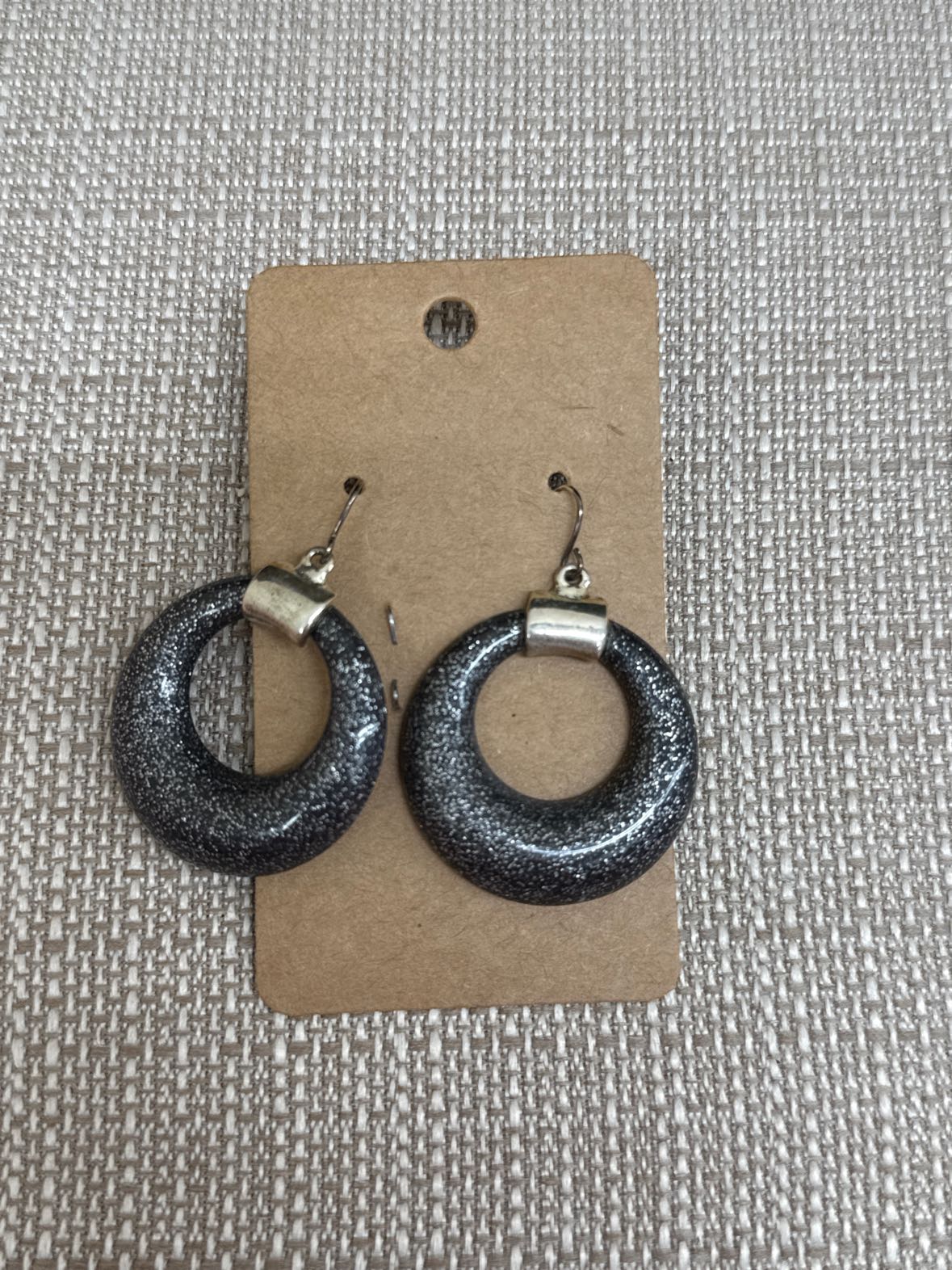Gray Hoop Earrings