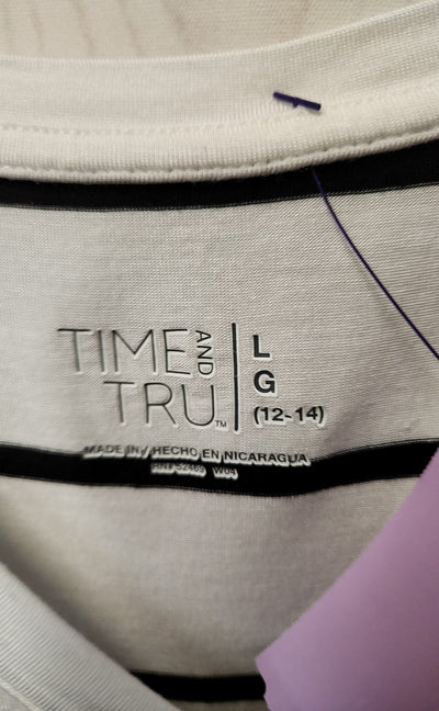 Time and Tru Women's Size L White Short Sleeve Top