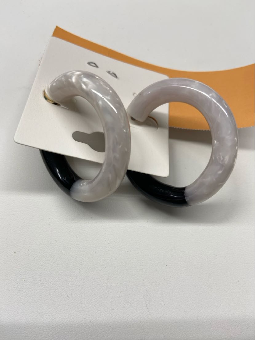 Black & White Hoop Earrings