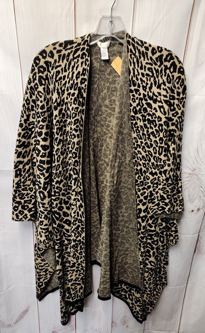 Chico's Women's Size One Size Brown Animal Print Shawl
