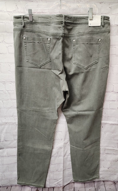 J Jill Women's Size 34 (18/1X) Green Jeans Authentic Fit Slim Ankle