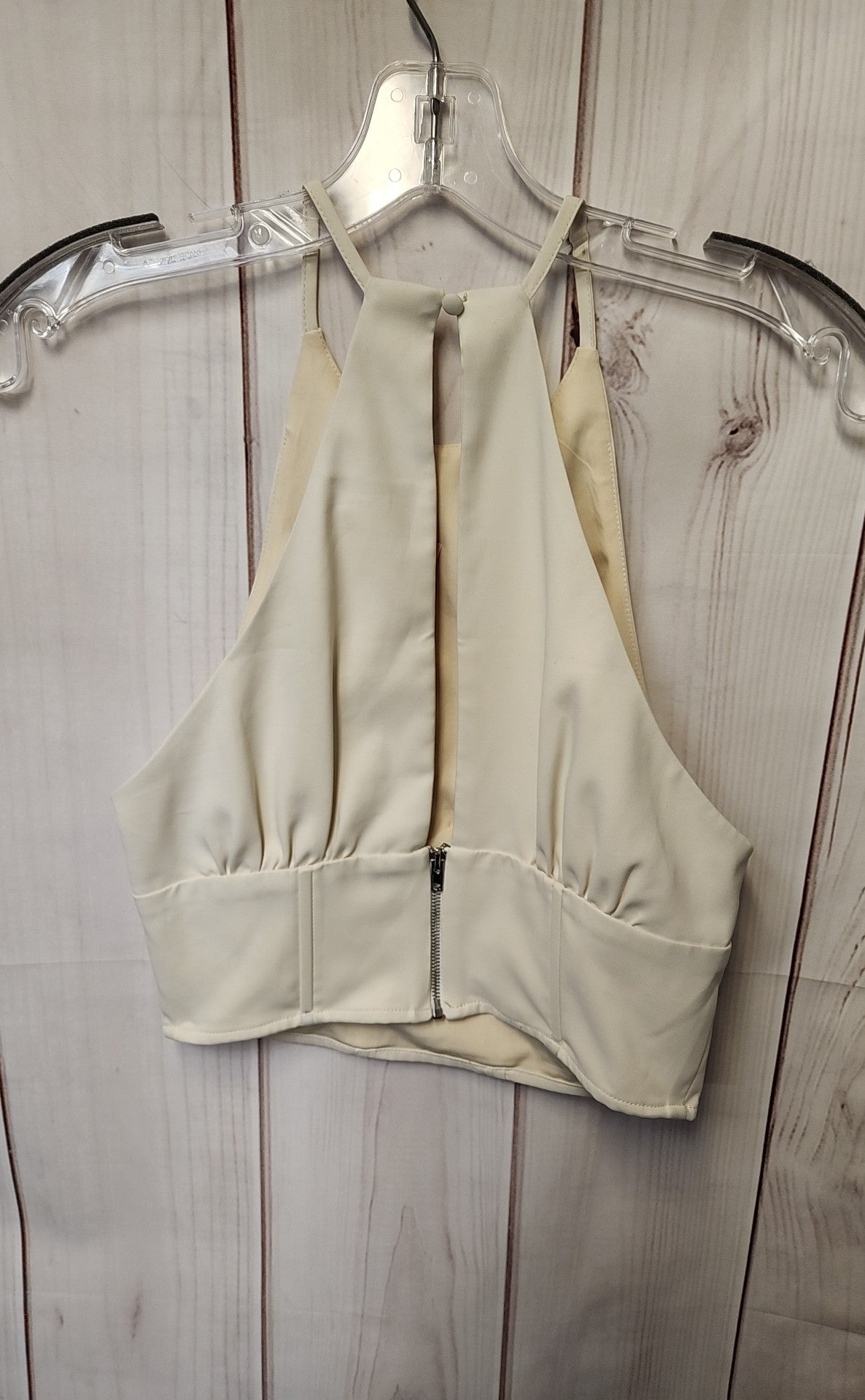 Showpo Women's Size 4 Beige Sleeveless Top