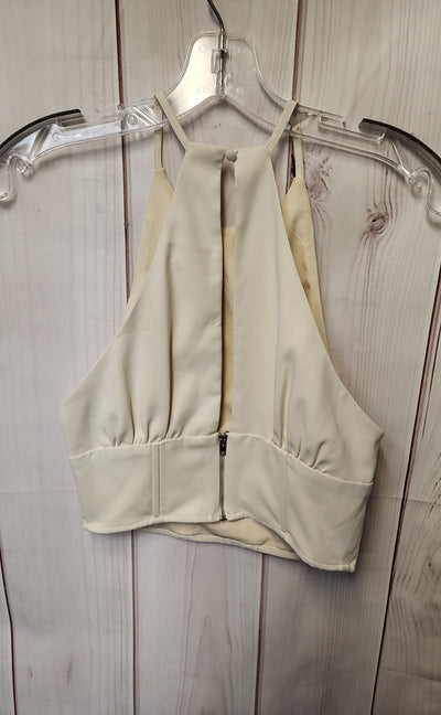 Showpo Women's Size 4 Beige Sleeveless Top