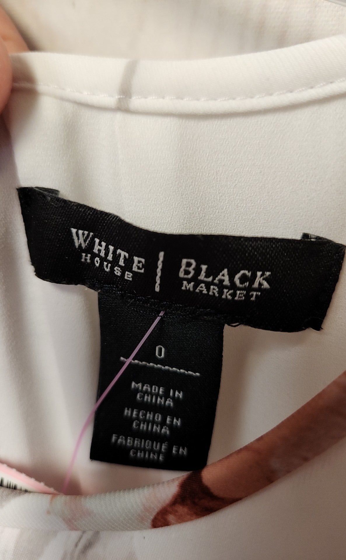 White House Black Market Women's Size 0 White & Pink Floral Dress