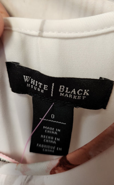 White House Black Market Women's Size 0 White & Pink Floral Dress