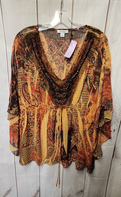 Dressbarn Women's Size 1X Yellow Cover-Up