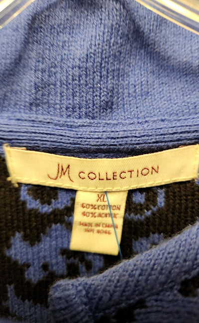 JM Collection Women's Size XL Blue Cardigan