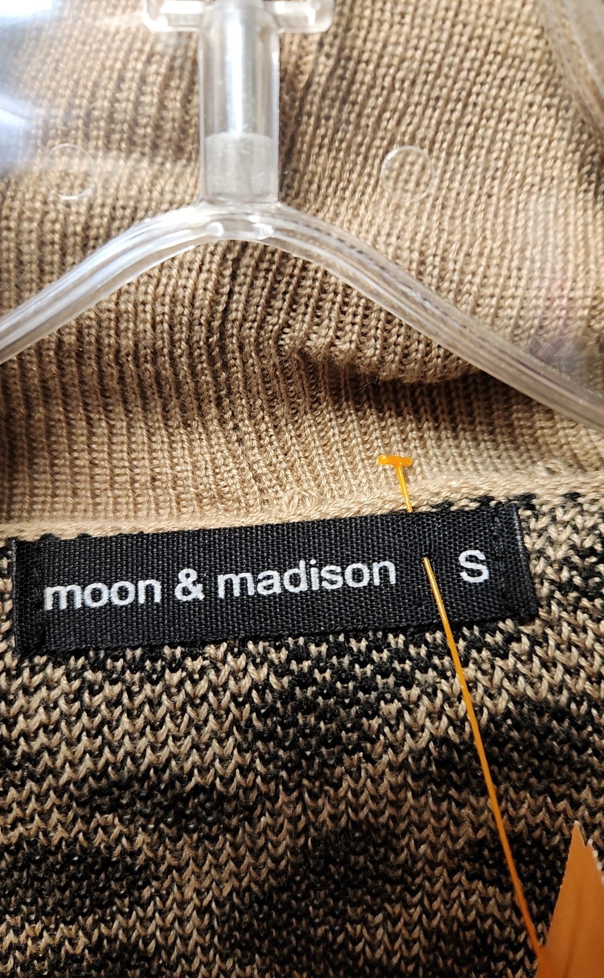 Moon & Madison Women's Size S Brown Animal Print Cardigan