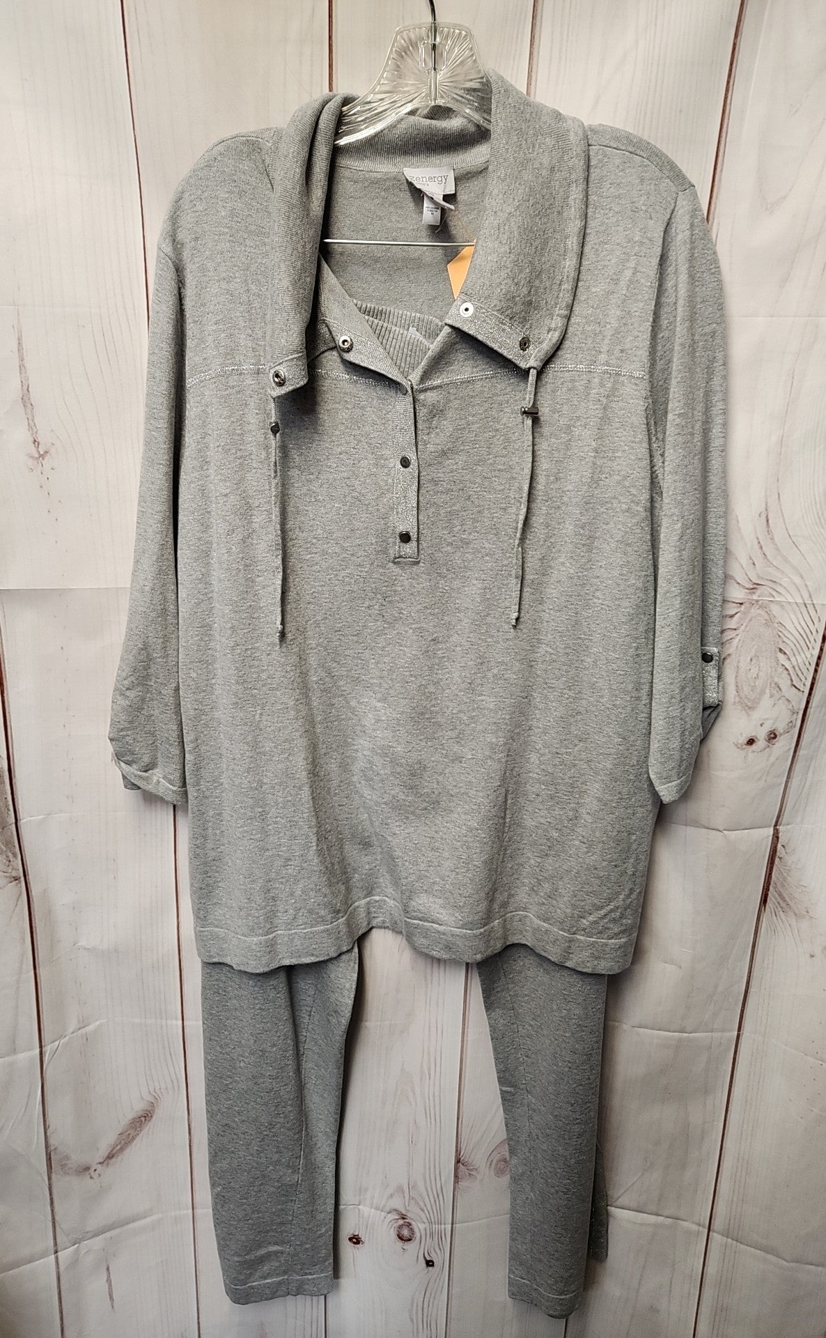 NWT Zenergy - Chico's Women's Size 3 = US XL Gray Active Set