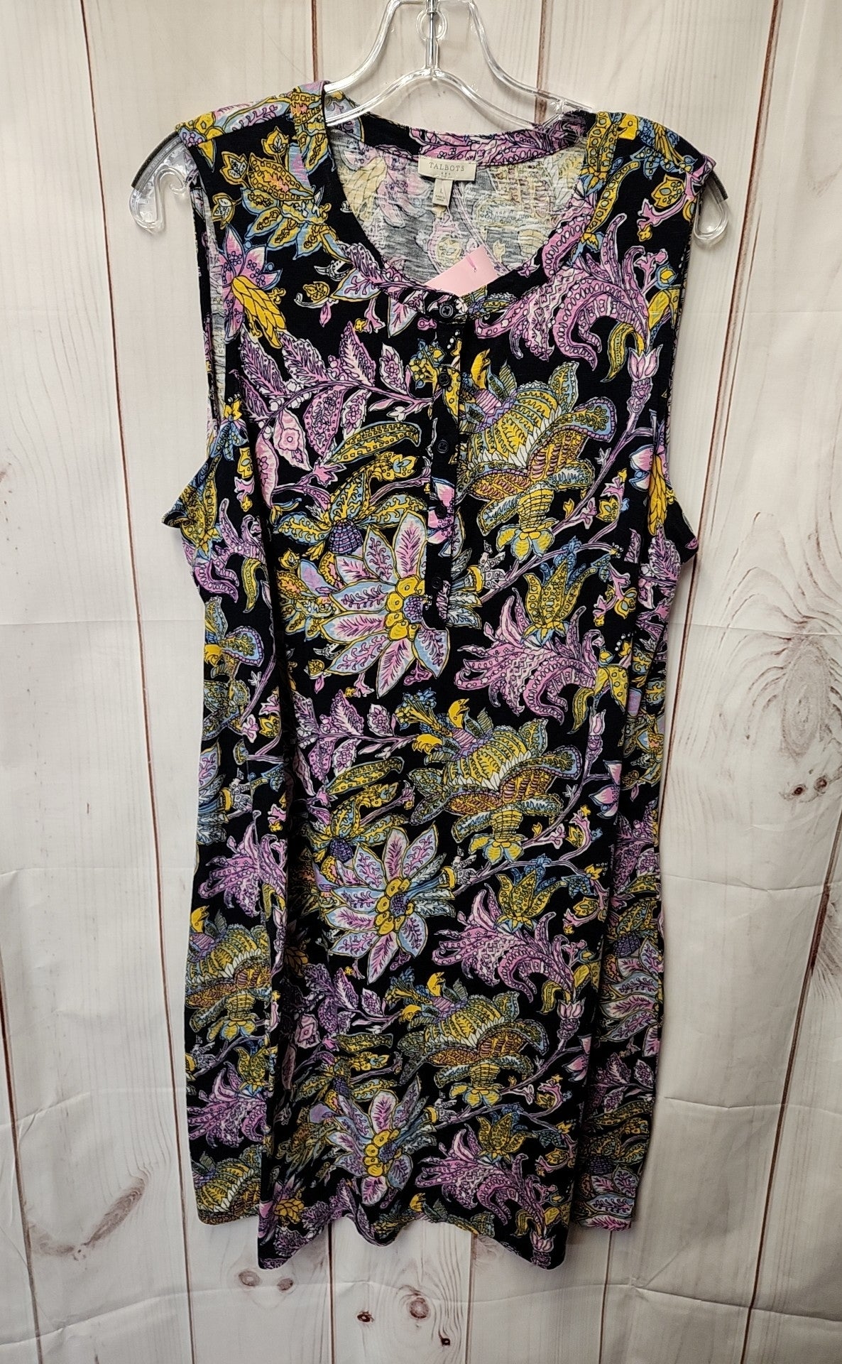 Talbots Women's Size L Navy & Pink Dress