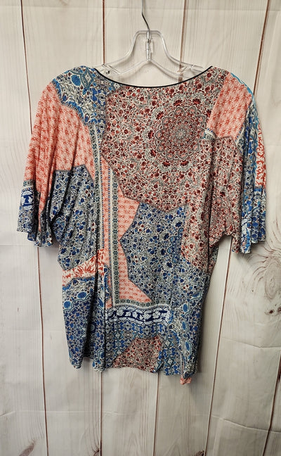 Sanctuary Women's Size S Red & Blue Short Sleeve Top