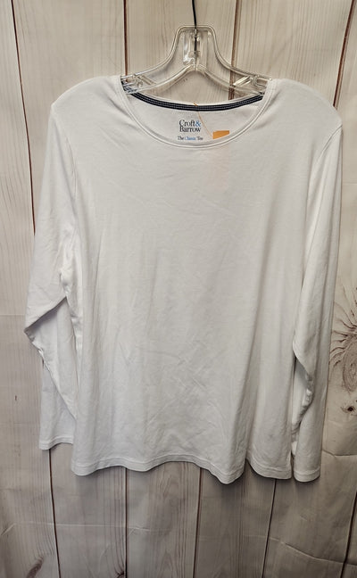 Croft & Barrow Women's Size 1X White Long Sleeve Top