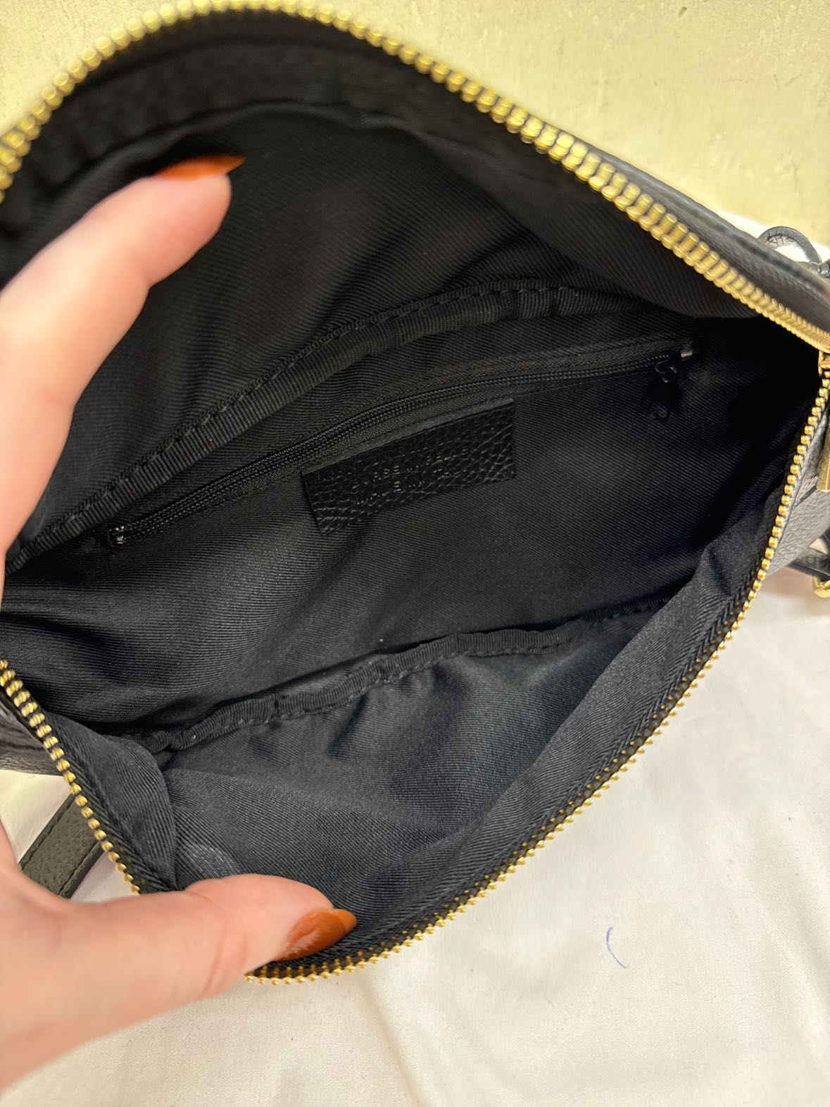 Black Leather Crossbody Purse Bag