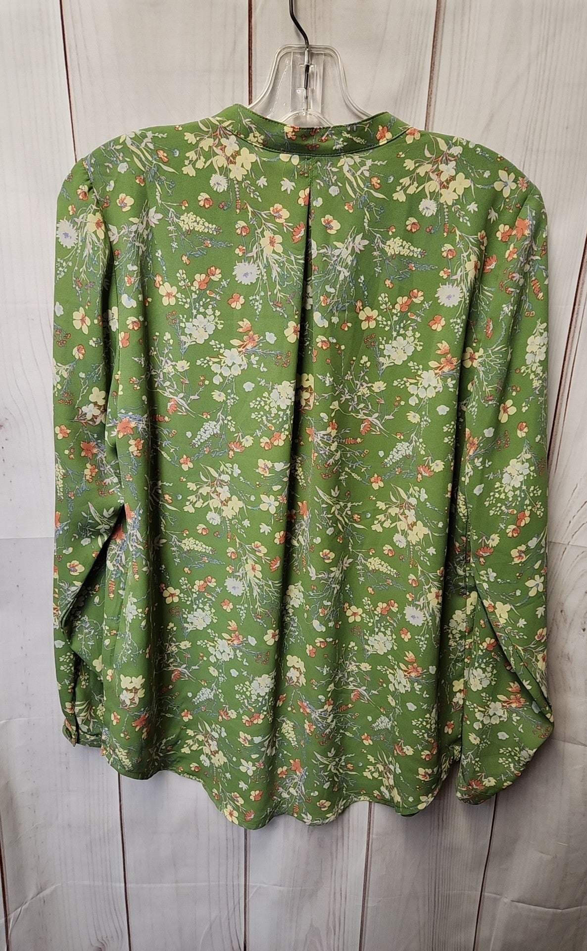 Joan Rivers Women's Size XS Green Floral Long Sleeve Top