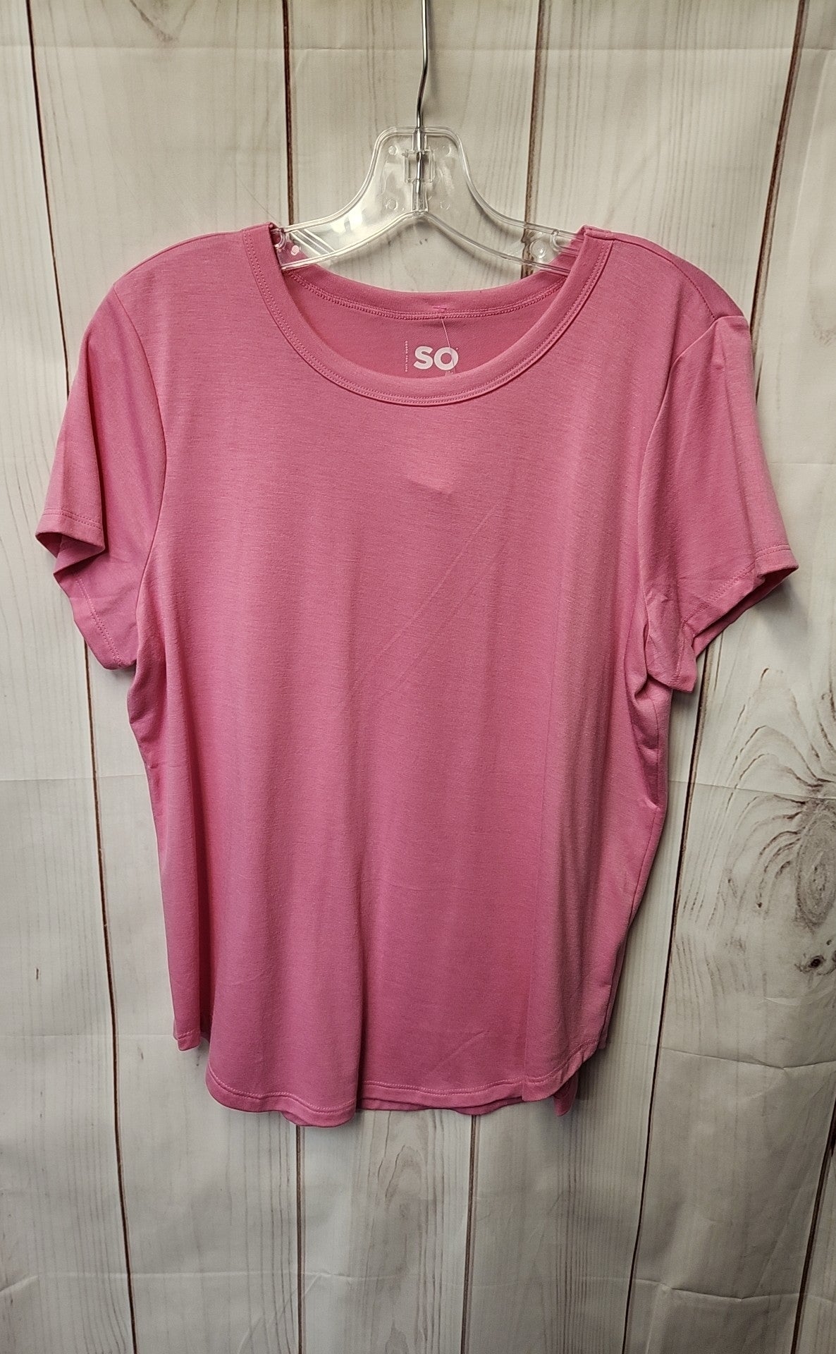 So Women's Size L Pink Short Sleeve Top