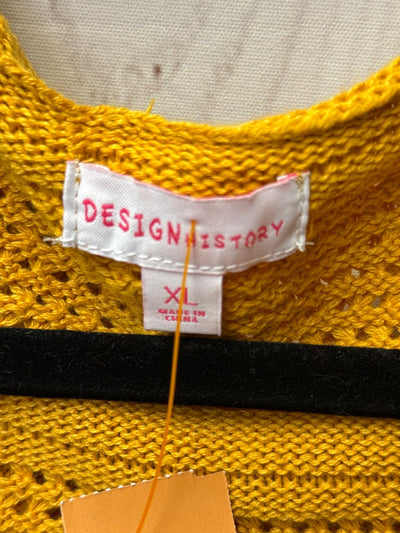 Design History Women's Size XL Yellow Cardigan