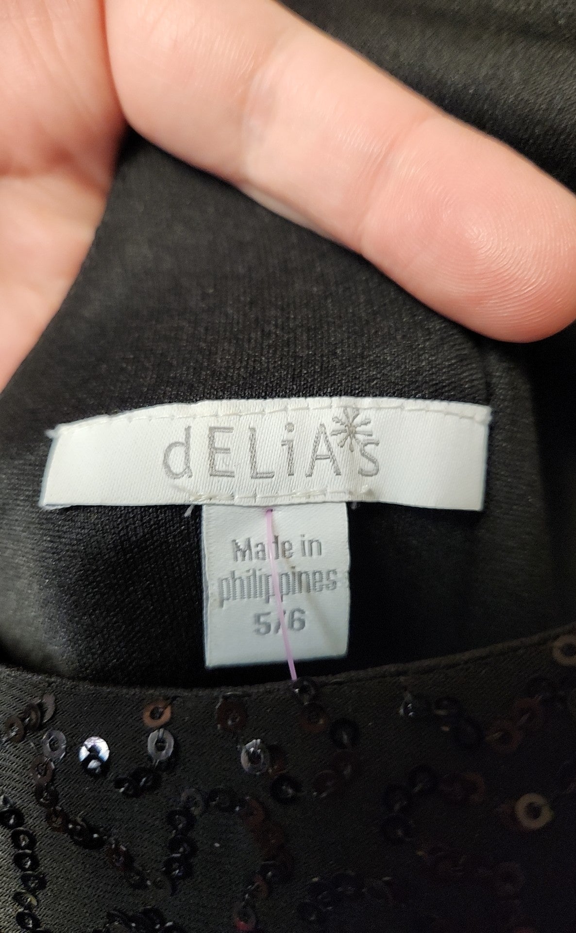 Delias Women's Size 5/6 Black Sequined Romper