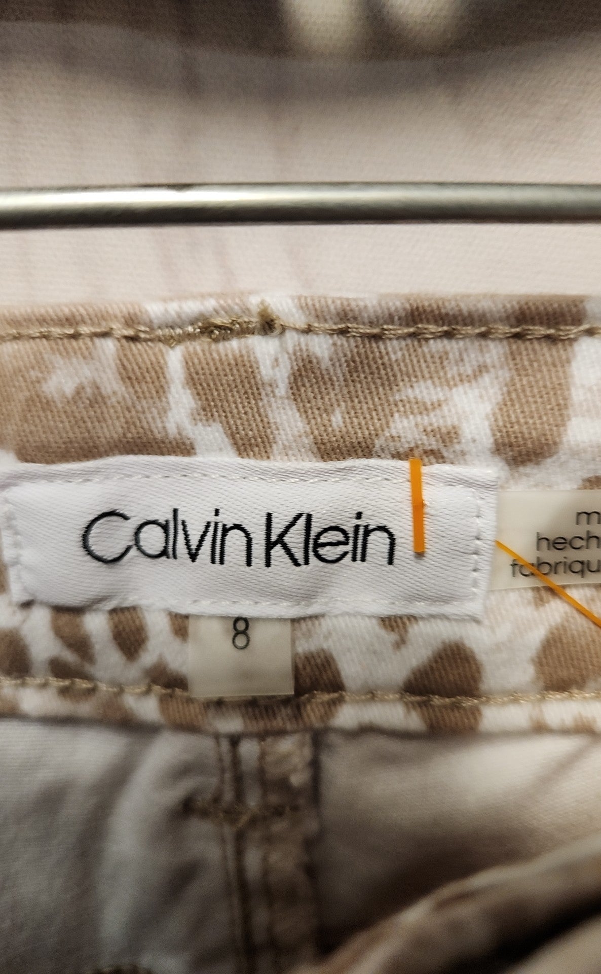 Calvin Klein Women's Size 8 Beige Animal Print Pants