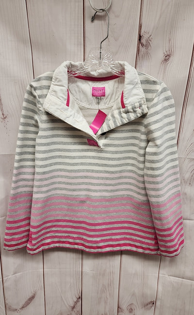 Joules Women's Size 8 Gray & Pink Stripe Sweatshirt