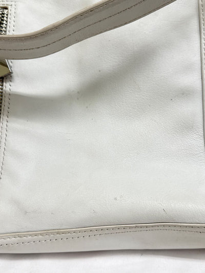 Frye White Leather Purse Bag AS IS - marks on front & back