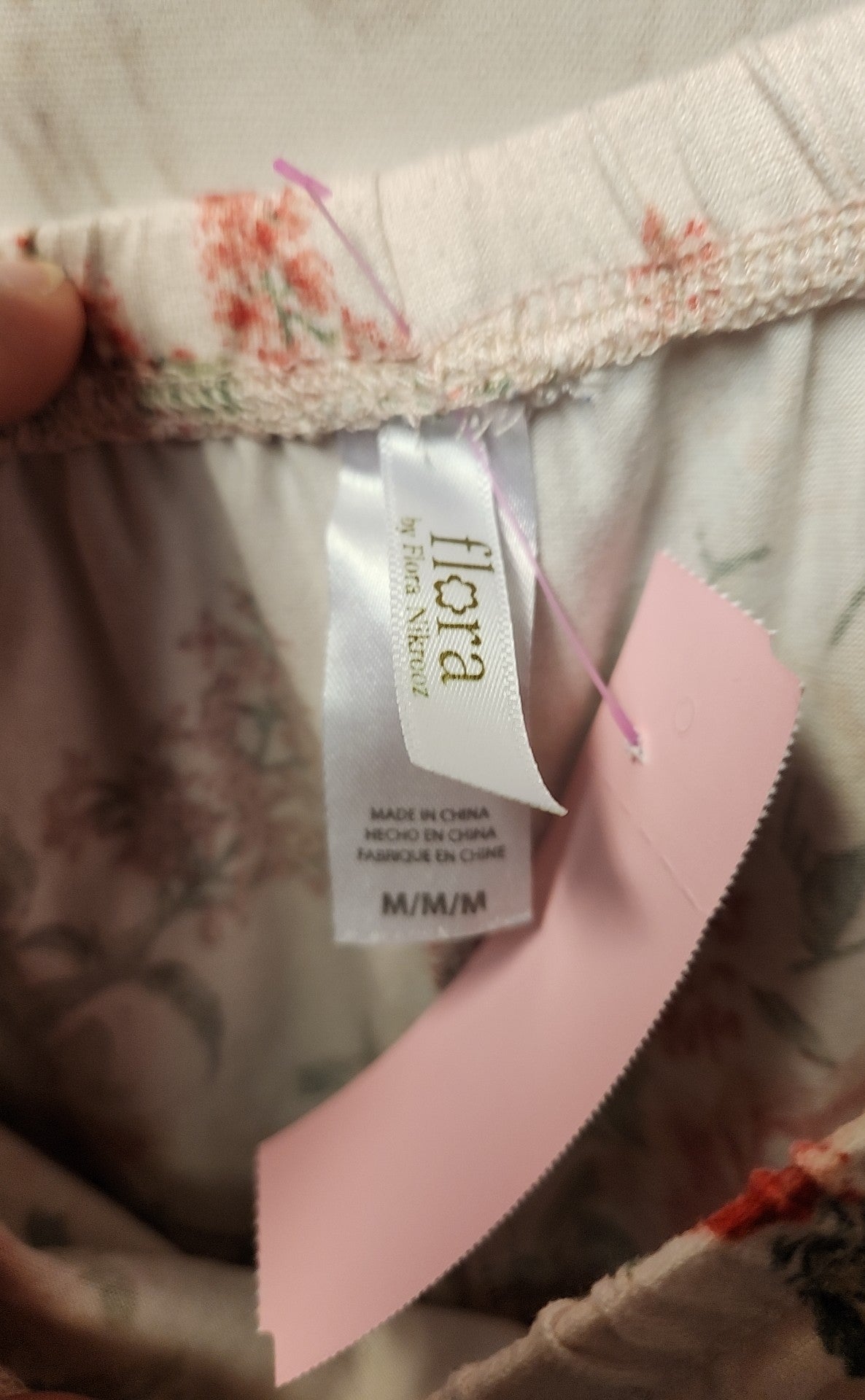 Flora Women's Size M Pink Floral PJ Bottoms