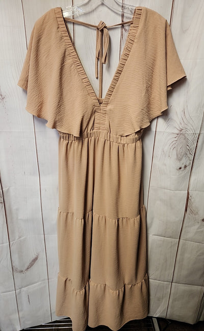 Simplee Women's Size L Peach Dress