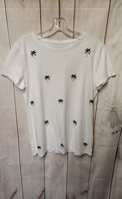 Talbots Women's Size M White Short Sleeve Top
