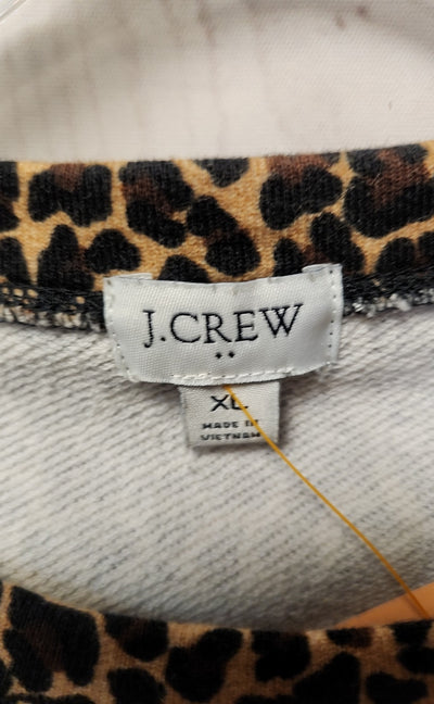 J Crew Women's Size XL Brown Animal Print Sweatshirt