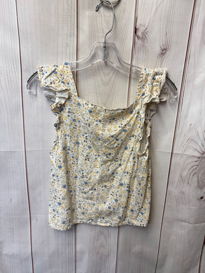 Madewell Women's Size XS White Floral Sleeveless Top