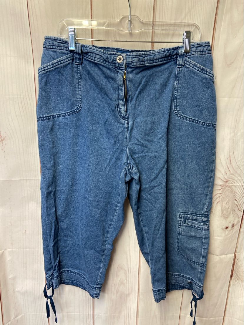 Karen Scott Women's Size 16 Petite Blue Capris