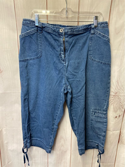 Karen Scott Women's Size 16 Petite Blue Capris