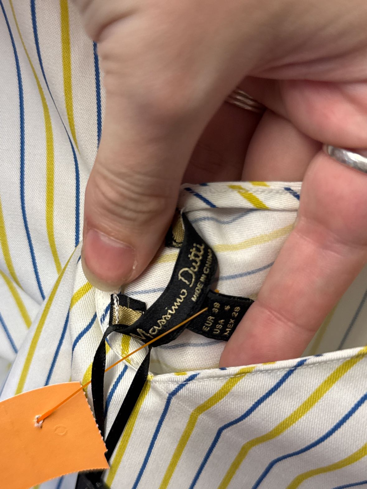 Massimo Dutti Women's Size 6 Yellow 3/4 Sleeve Top