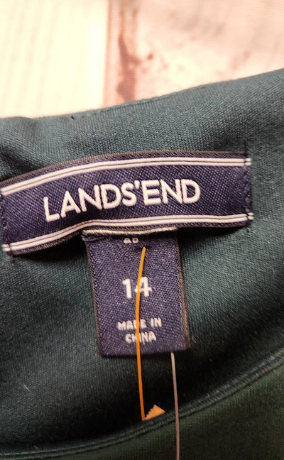 NWT Lands End Women's Size 14 Green Dress