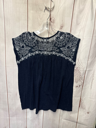 Lucky Brand Women's Size XS Navy Short Sleeve Top