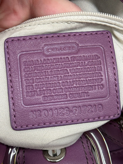 Coach F17219 Purple Leather Hobo Shoulder Purse Bag AS IS - marks