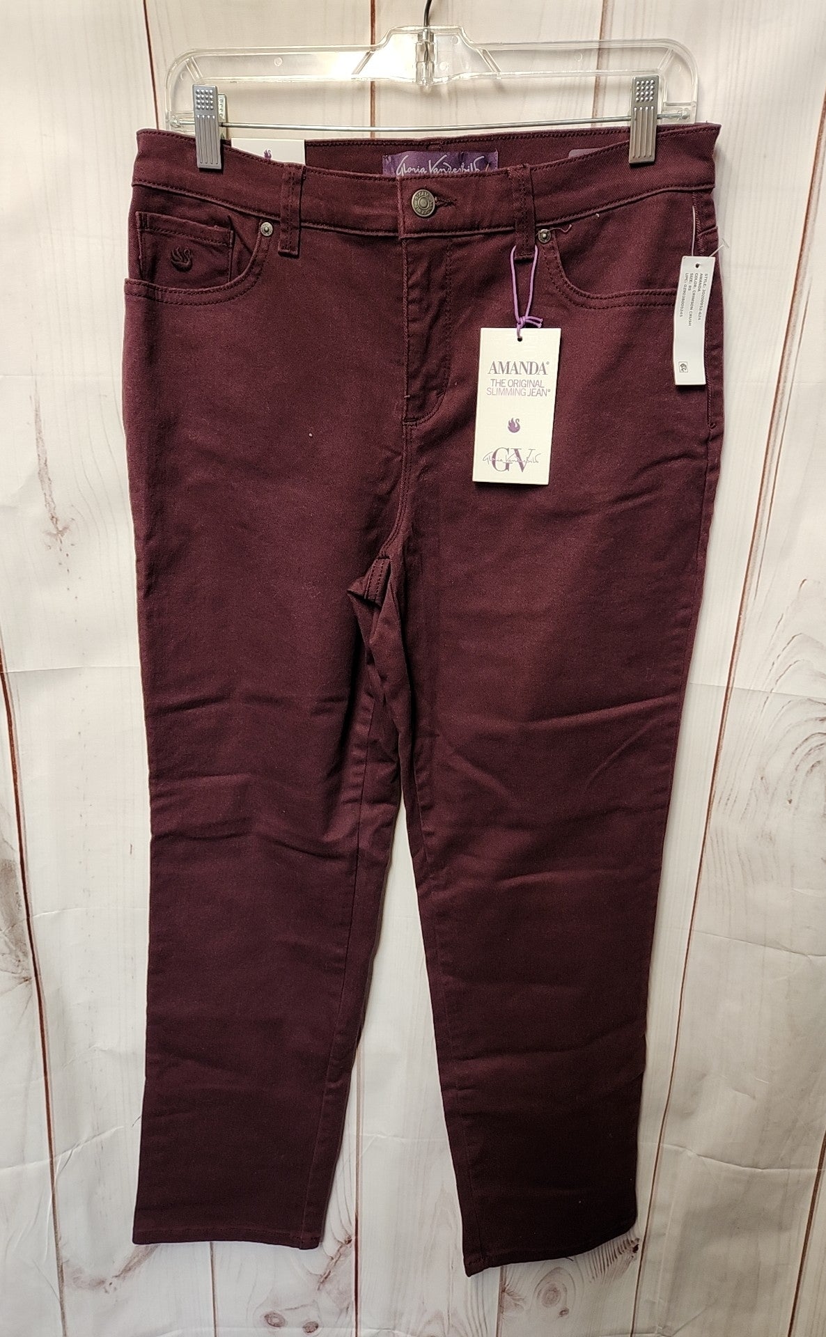 NWT Gloria Vanderbilt Women's Size 29 (7-8) Maroon Jeans