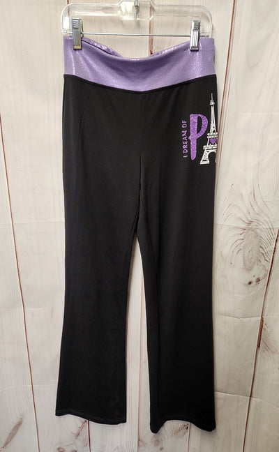 Justice Girl's Size 12 Black & Purple Leggings