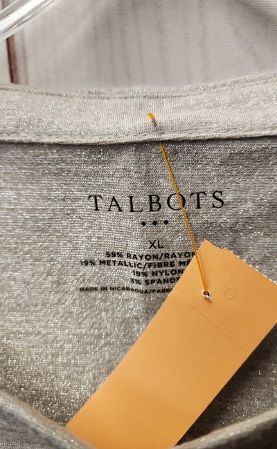 Talbots Women's Size XL Silver 3/4 Sleeve Top