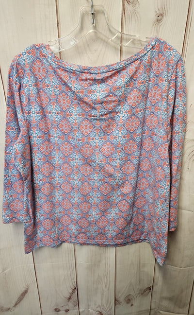 Talbots Women's Size XL Blue 3/4 Sleeve Top