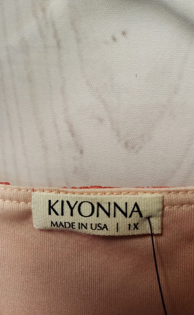 NWT Kiyonna Women's Size 1X Pink Lace Floral Dress